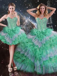 Luxurious Floor Length Multi-color Quinceanera Gowns Sleeveless Lace Up