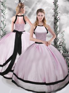 Beautiful Pink Ball Gowns Ruching Vestidos de Quinceanera Zipper Taffeta Sleeveless Floor Length