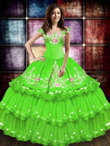 Sleeveless Taffeta Lace Up Ball Gown Prom Dress for Military Ball and Sweet 16 and Quinceanera