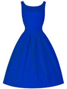 Royal Blue Vestidos de Damas Prom and Party and Wedding Party with Ruching High-neck Sleeveless Lace Up