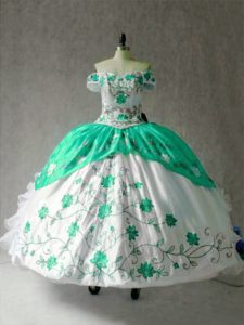 Multi-color Cap Sleeves Embroidery and Ruffles Floor Length Sweet 16 Dress