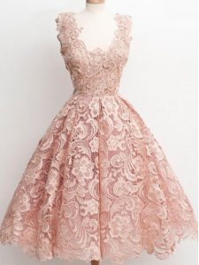 Beautiful Sleeveless Lace Zipper Dama Dress for Quinceanera