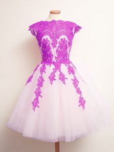 Multi-color Scalloped Lace Up Appliques Dama Dress for Quinceanera Sleeveless
