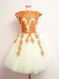 Best Selling Mini Length Lace Up Dama Dress Multi-color for Prom and Party and Wedding Party with Appliques
