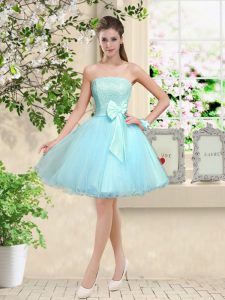 Sleeveless Lace and Belt Lace Up Quinceanera Dama Dress