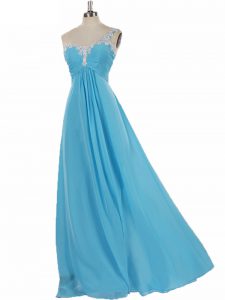 Glorious Sleeveless Zipper Floor Length Appliques Dama Dress for Quinceanera