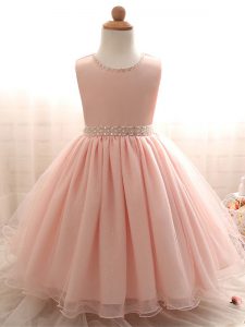 Sleeveless Beading Lace Up Little Girl Pageant Dress