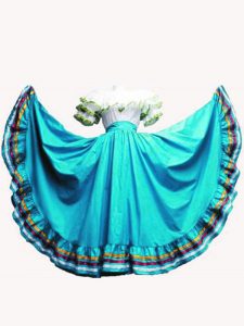 Aqua Blue Ball Gowns Taffeta Off The Shoulder Short Sleeves Ruffled Layers Floor Length Lace Up Quinceanera Gown