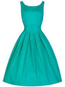 Latest Turquoise Sleeveless Taffeta Lace Up Dama Dress for Prom and Party and Wedding Party