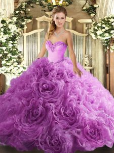 Artistic Lilac Quinceanera Dresses Sweet 16 and Quinceanera with Beading Sweetheart Sleeveless Lace Up