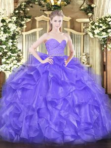 Top Selling Floor Length Ball Gowns Sleeveless Lavender Quinceanera Dress Zipper