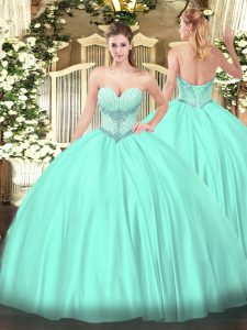 Clearance Sleeveless Beading Lace Up Ball Gown Prom Dress
