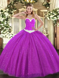 Enchanting Sleeveless Lace Up Floor Length Appliques Ball Gown Prom Dress