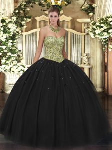 Top Selling Sweetheart Sleeveless Tulle Quinceanera Dresses Beading Lace Up