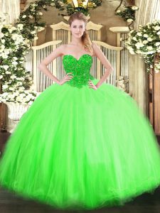 Edgy Sleeveless Beading Lace Up Sweet 16 Quinceanera Dress