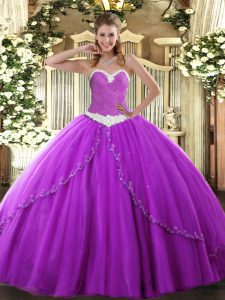 Captivating Purple Sleeveless Brush Train Appliques Mini Length Sweet 16 Dresses