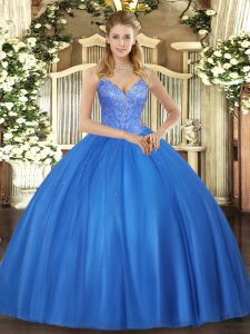 Beauteous Sleeveless Beading Lace Up Quinceanera Gown