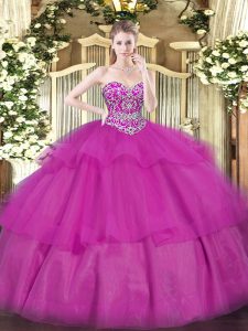 Colorful Organza Sleeveless Floor Length Quinceanera Gowns and Beading and Ruffled Layers