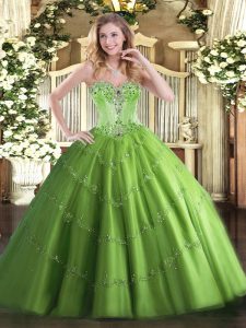 Luxurious Sleeveless Floor Length Beading Lace Up Sweet 16 Dress
