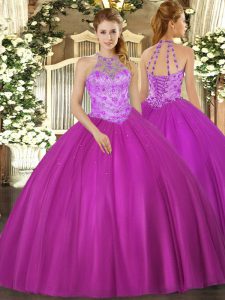 Shining Sleeveless Lace Up Floor Length Beading Quinceanera Dresses