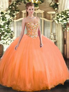 Lovely Sleeveless Embroidery Lace Up Sweet 16 Quinceanera Dress