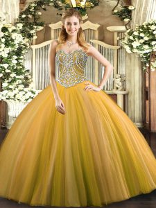 Sleeveless Lace Up Floor Length Beading Quinceanera Dresses