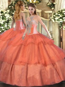 Top Selling Tulle Sleeveless Floor Length Vestidos de Quinceanera and Beading and Ruffled Layers