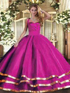 Free and Easy Halter Top Sleeveless Tulle Quinceanera Gown Ruffled Layers Lace Up