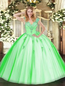 Admirable Floor Length Lace Up Quinceanera Gown for Military Ball and Sweet 16 and Quinceanera with Beading