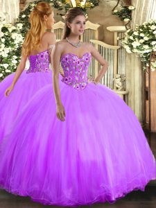 Sophisticated Organza and Tulle Sleeveless Floor Length Ball Gown Prom Dress and Embroidery