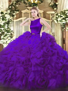 Charming Fabric With Rolling Flowers Sleeveless Floor Length Sweet 16 Quinceanera Dress and Belt