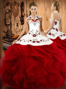 Graceful Floor Length Ball Gowns Sleeveless Wine Red Quinceanera Dresses Lace Up