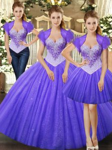 Trendy Sleeveless Lace Up Floor Length Beading Sweet 16 Dresses