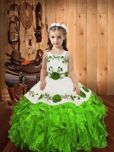 Affordable Sleeveless Organza Lace Up Child Pageant Dress for Sweet 16 and Quinceanera