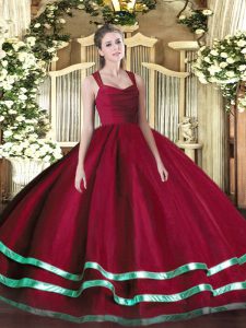 Popular Sleeveless Zipper Floor Length Ruffled Layers Sweet 16 Dresses