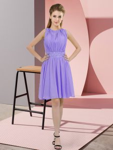 Pretty Lavender Scoop Zipper Sequins Dama Dress Sleeveless