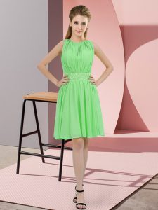 Apple Green Zipper Dama Dress Sequins Sleeveless Knee Length
