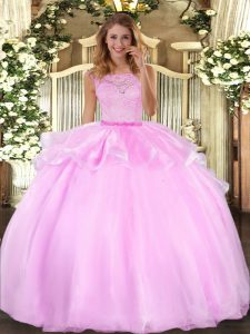 Admirable Floor Length Ball Gowns Sleeveless Lilac Sweet 16 Dress Clasp Handle