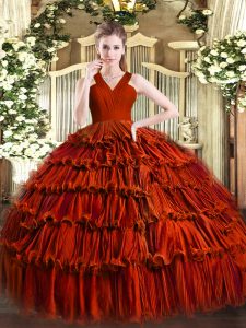 Glamorous Sleeveless Zipper Floor Length Ruffled Layers Quinceanera Gown