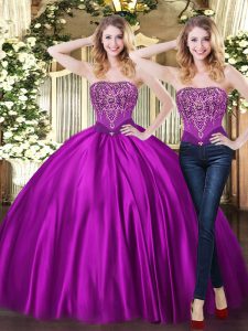 Luxurious Sleeveless Beading Lace Up Vestidos de Quinceanera