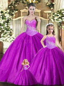 Popular Purple Lace Up Vestidos de Quinceanera Beading and Ruching Sleeveless Floor Length