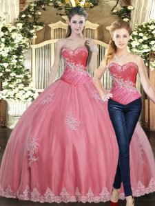 Sleeveless Beading and Appliques Lace Up Quinceanera Dress