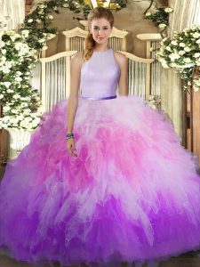Fabulous Sleeveless Ruffles Backless Ball Gown Prom Dress