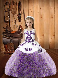 Floor Length Ball Gowns Sleeveless Multi-color Kids Formal Wear Lace Up