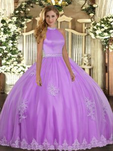 Suitable Sleeveless Beading and Appliques Backless Ball Gown Prom Dress