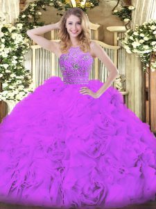 Floor Length Ball Gowns Sleeveless Eggplant Purple Ball Gown Prom Dress Zipper