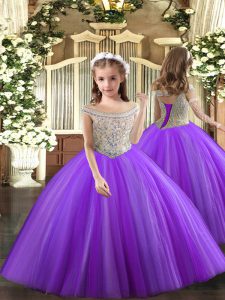 Gorgeous Sleeveless Beading Lace Up Pageant Dress for Teens