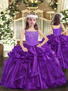 High Quality Sleeveless Beading Lace Up Pageant Dresses