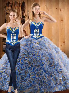Sexy Long Sleeves Sweep Train Embroidery Lace Up Quinceanera Dresses