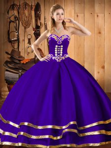 Excellent Organza Sleeveless Floor Length 15 Quinceanera Dress and Embroidery